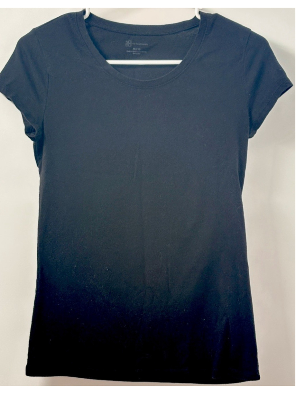 T Shirt Medium M Black Crew Neck Short Sleeve Casual Minimalist Basic Y2K Goth